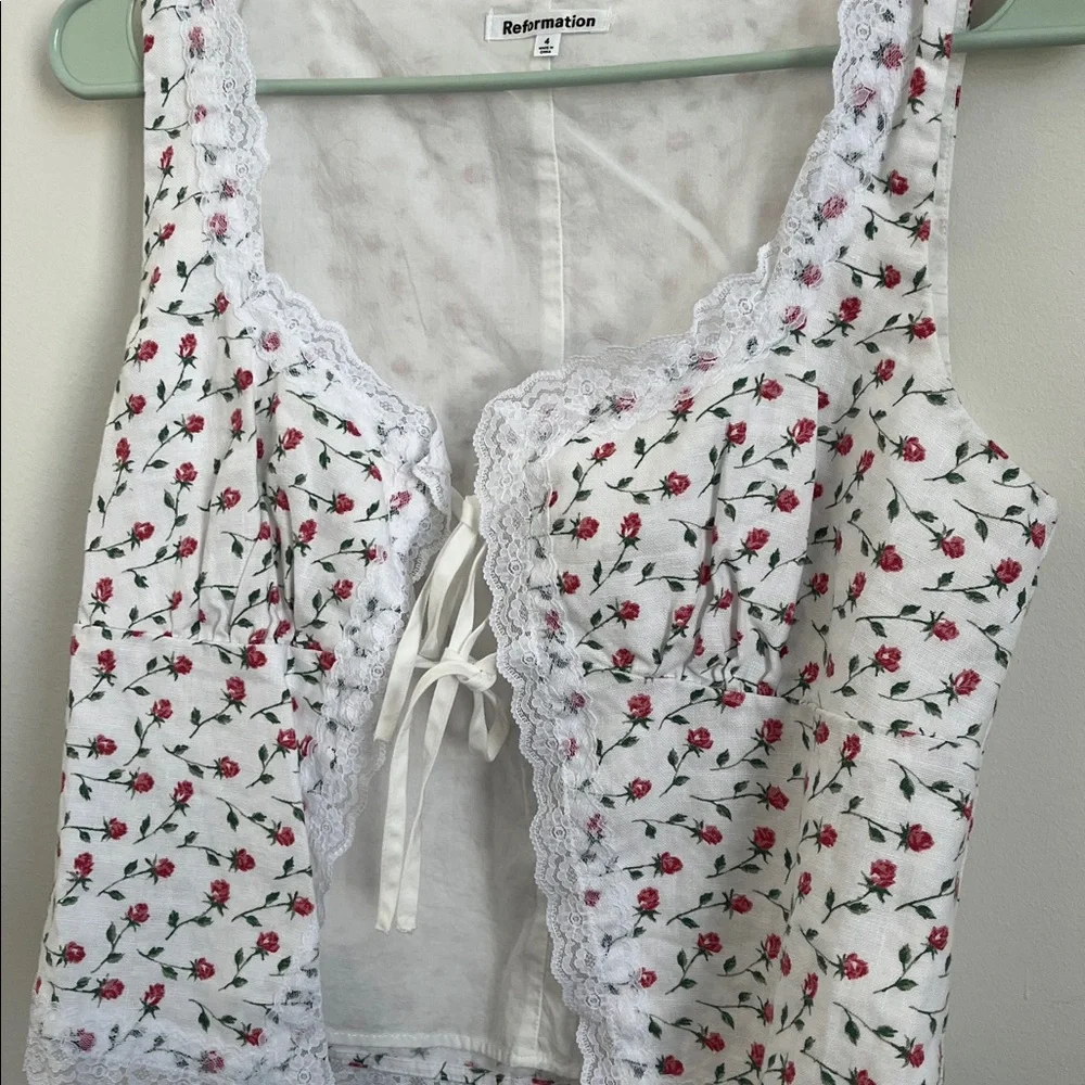 Reformation Rosalie Linen Top - Picture 2 of 6